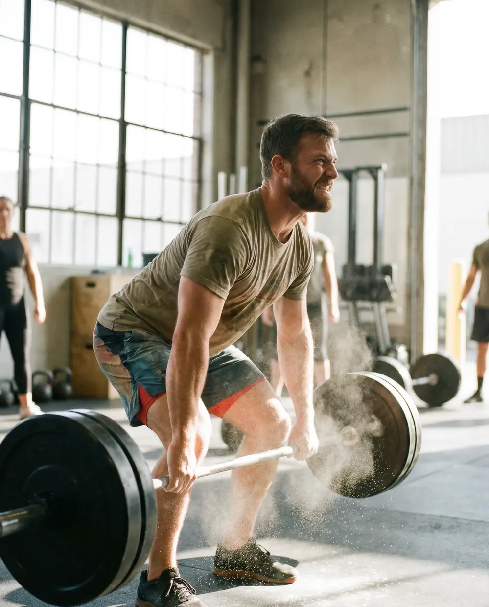 Deportista de fuerza en el gimnasio con un plan de nutrición deportiva para ganar masa muscular en Madrid