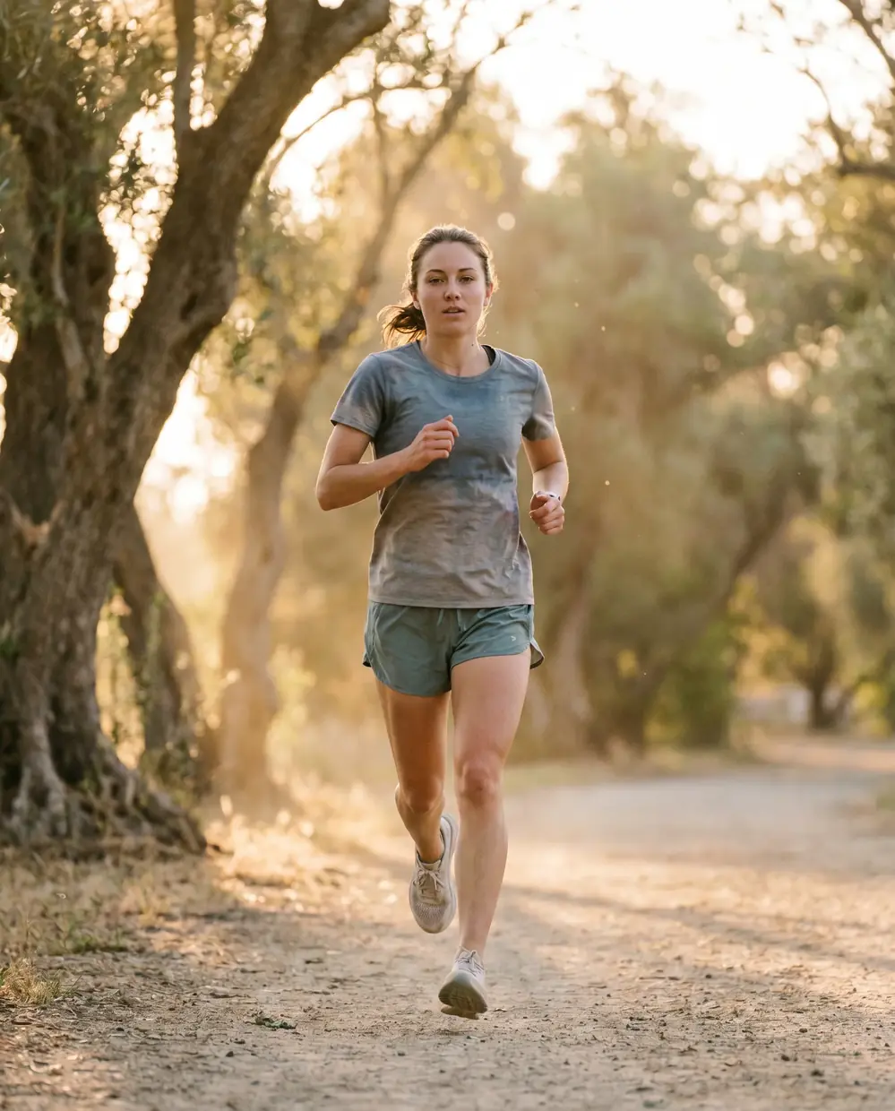 Mujer joven corriendo al atardecer, actividad física para el SOP y la resistencia a la insulina, nutrición hormonal en Idónneo, Madrid