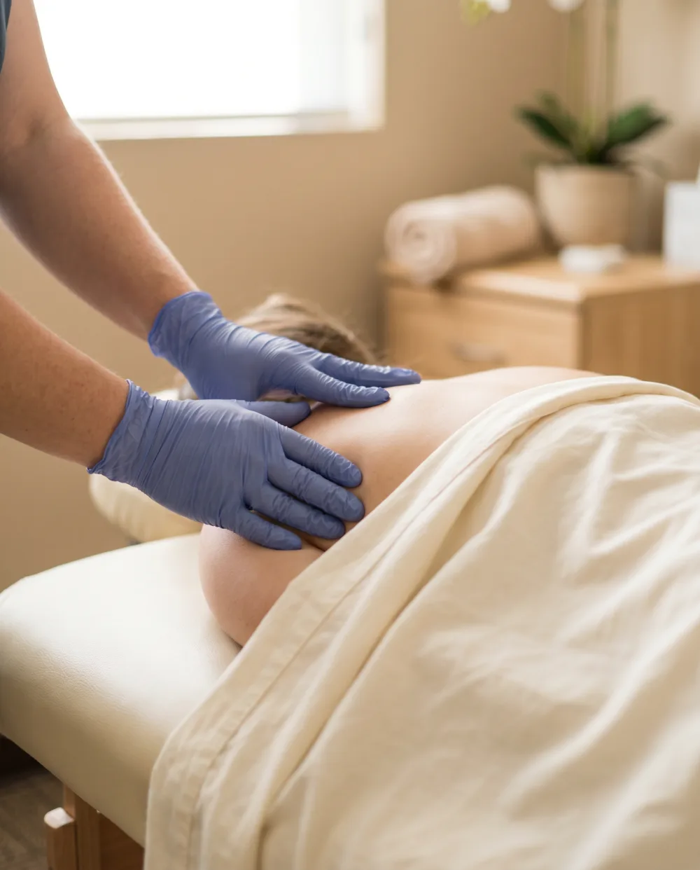 Sesión de osteopatía con técnica manual suave para el dolor crónico en idónneo Madrid